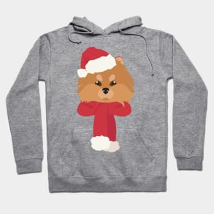 Christmas Pomeranian Dog Face Hoodie